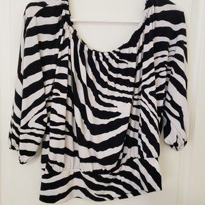 Black and White Blouse